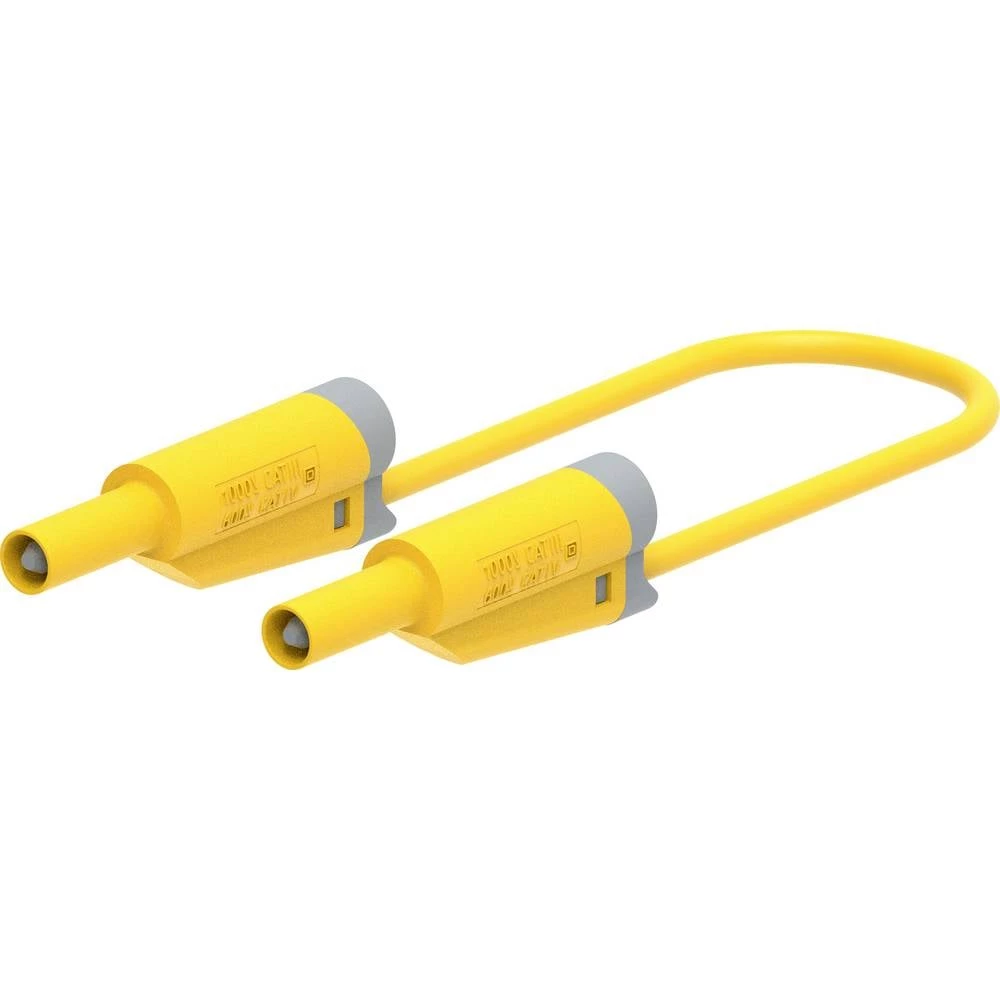 Electro PJP 2714-IEC-CD1-100J mjerni vod muški priključak 4 mm, banana utikač 100 cm žuta 1 kom. slika