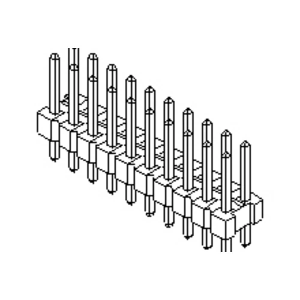 Molex ugradna standardna letva s muškim kontaktima  Ukupan broj polova 26 Raster: 2.54 mm 10897262 1 St. Bag slika