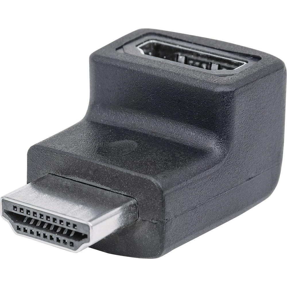 HDMI Adapter Kut 90 ° prema dolje [1x Muški konektor HDMI - 1x Ženski konektor HDMI] Crna pozlaćeni kontakti Manhattan slika