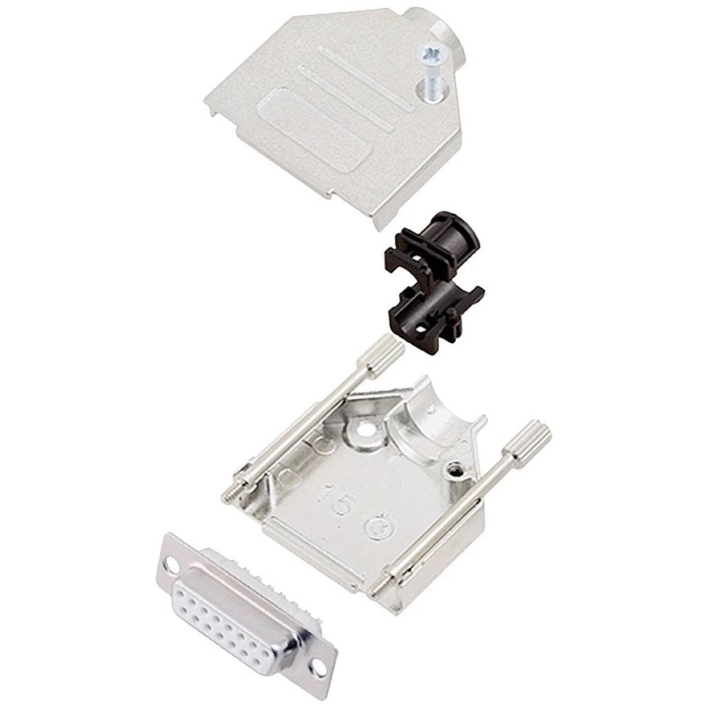 Višestruki ženski konektor D-SUB komplet 180 ° Broj polova: 15 Lemni kup encitech DTZK15-DMS-W-K 1 ST slika