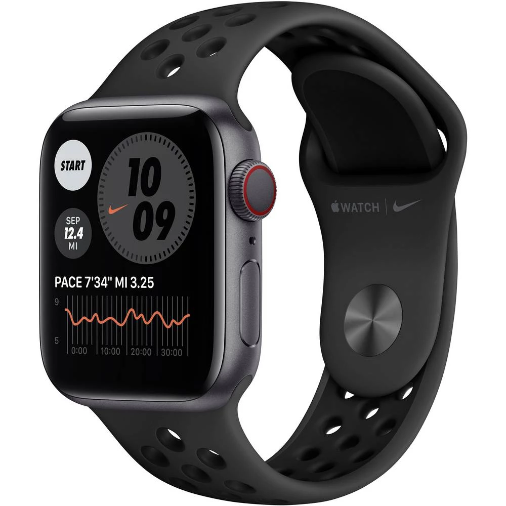 Apple Watch Series 6 Nike Edition GPS 40 mm kućište od aluminija space siva sportska narukvica antracit crna slika