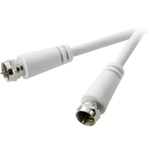 SAT priključni kabel [1x F-utikač - 1x F-utikač] 3 m 75 dB bijeli SpeaKa Professional slika