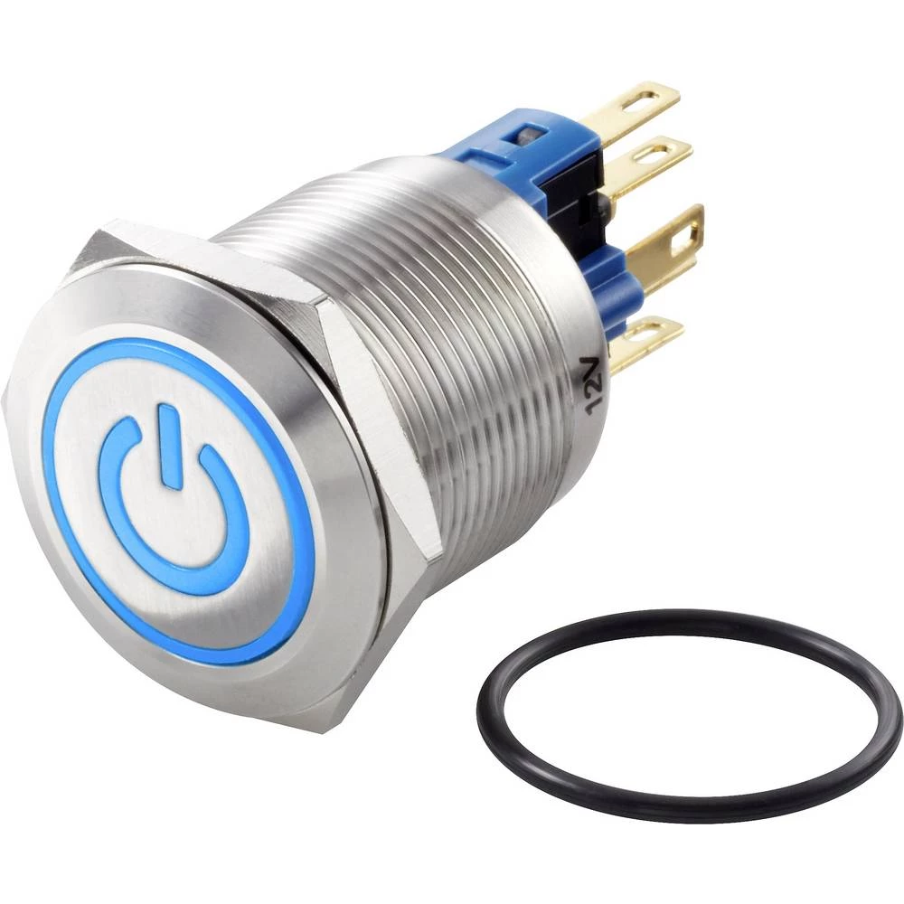 TRU COMPONENTS TC-GQ22-11ZET/B/12V/S Tlačni prekidač sa zaštitom od vandalizma 250 V/AC 3 A 1 x OFF/ON IP65 zadržava položaj 1 S slika