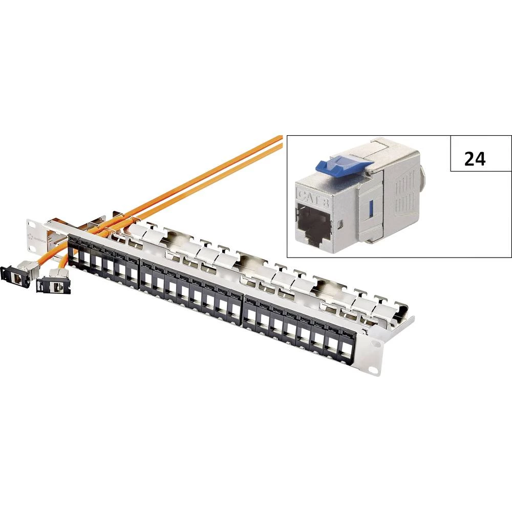 24 ulaza Mreža Patch panel Renkforce KSV8 CAT 8.1 1 HE slika