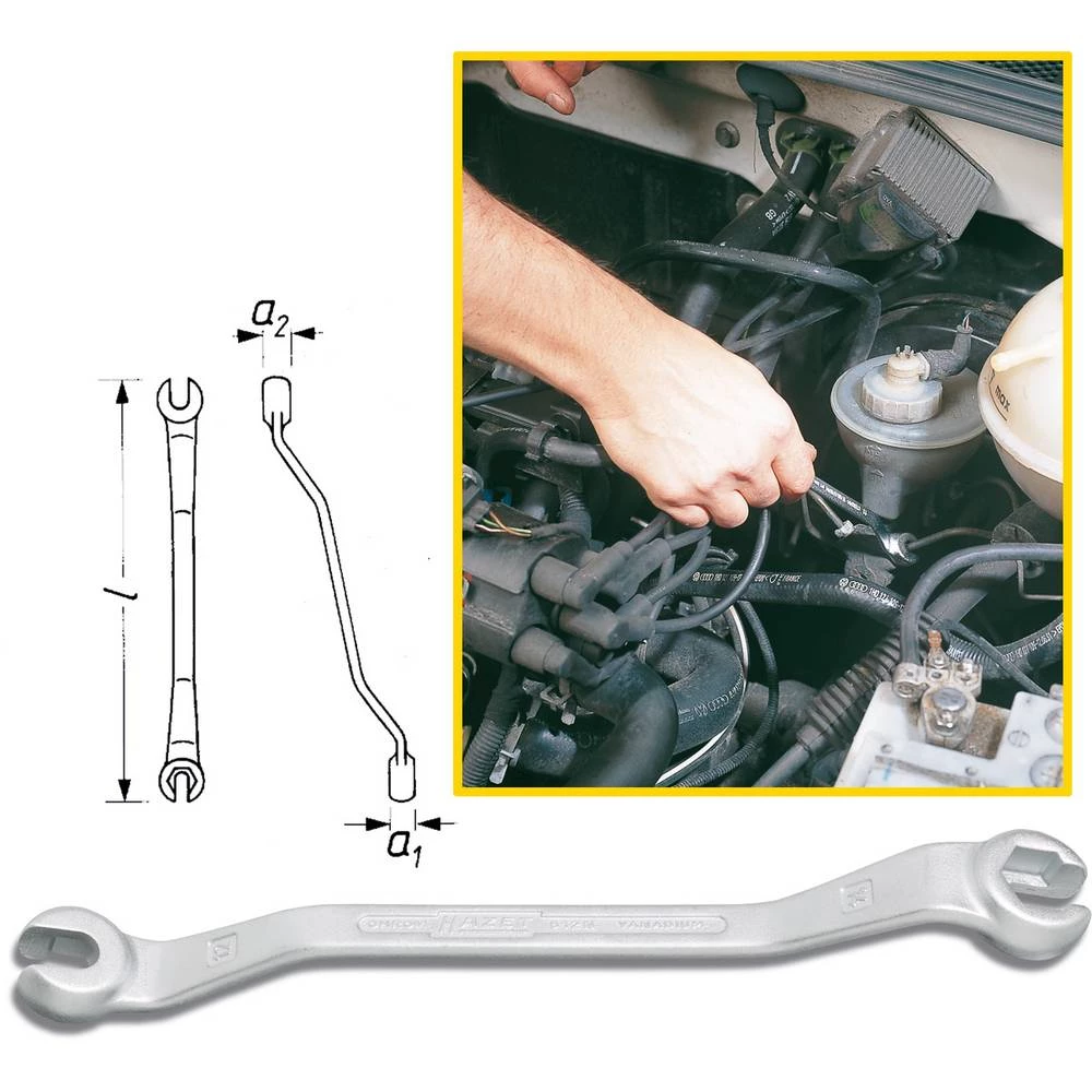 Hazet 612N-12X14 otvoreni dupli prstenasti ključ Veličina ključa (metrička) (naslov) 12 - 14 mm slika