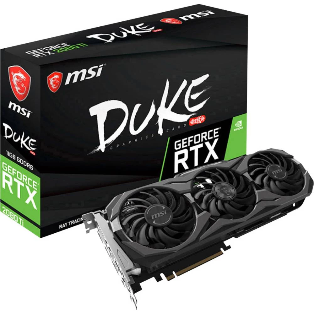 Grafička kartica MSI Gaming Nvidia GeForce RTX2080 Ti Duke Overclocked 11 GB GDDR6-RAM PCIe x16 DisplayPort, HDMI&trade;, USB-C slika