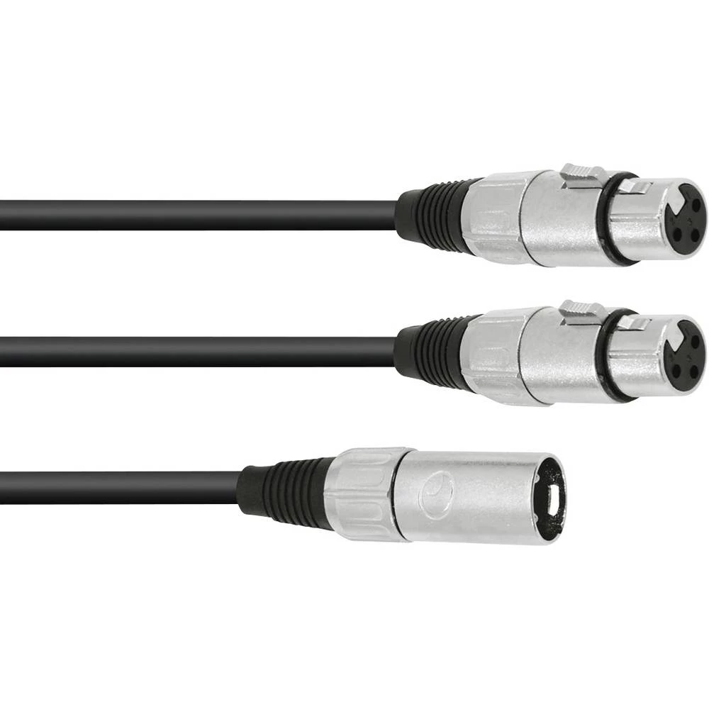 Omnitronic 30225208 XLR adapter cable [1x XLR utikač 3-polni - 2x XLR utičnica 3-polna] 1.00 m crna slika