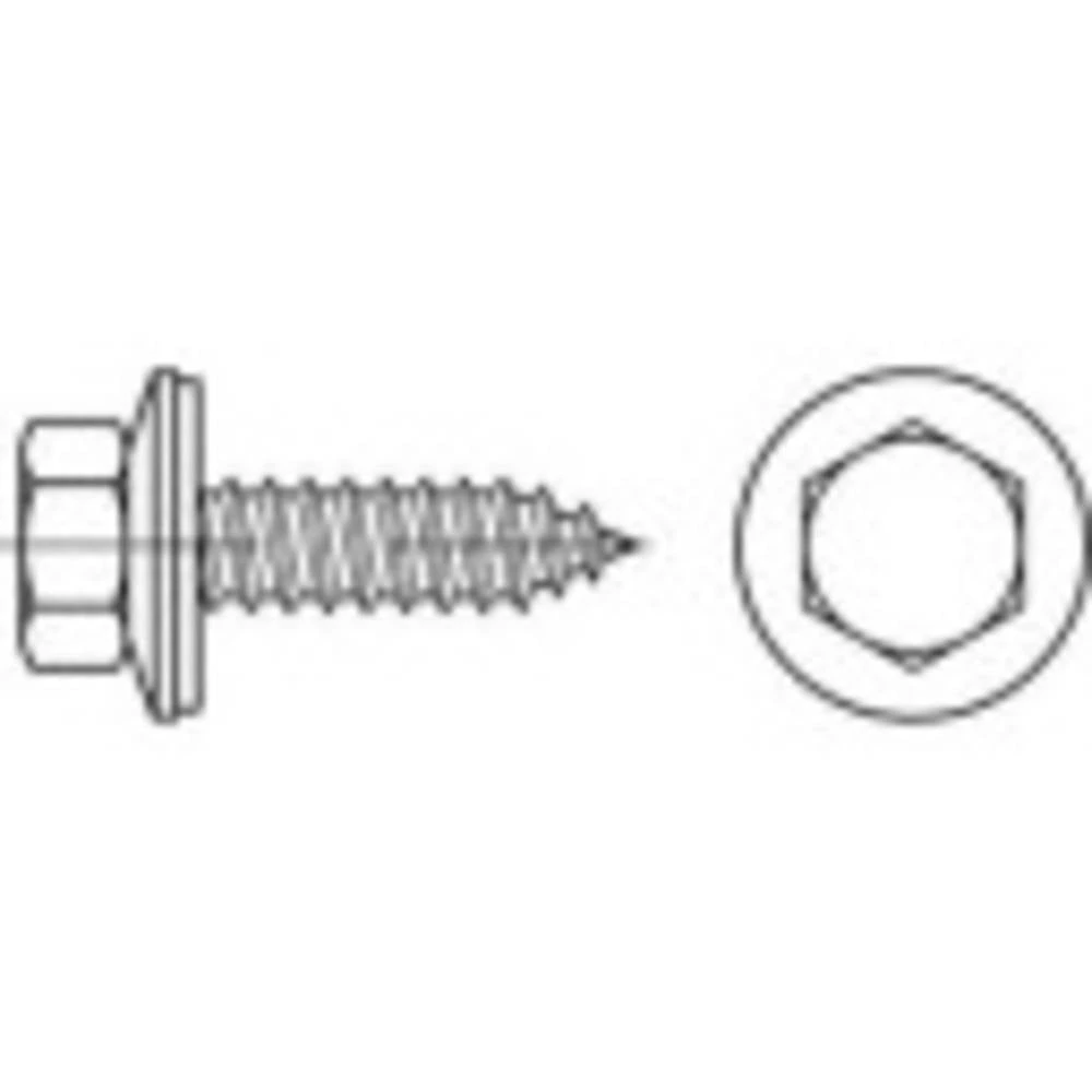 TOOLCRAFT 1069986 fasadni vijak 6.5 mm 16 mm vanjski šesterokutni 88176 nehrđajući čelik A2 500 St. slika