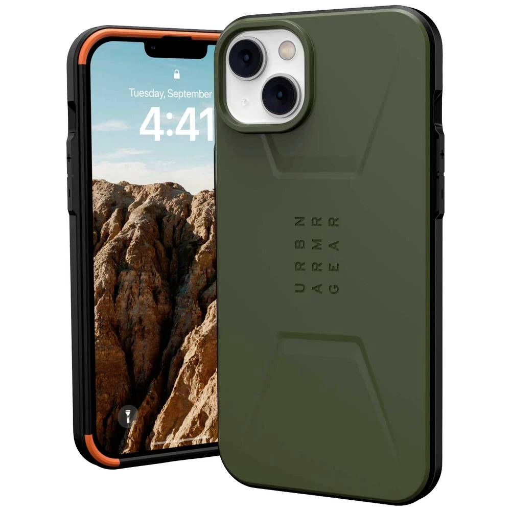 Urban Armor Gear Civilian MagSafe Pogodno za model mobilnog telefona: iPhone 14 Plus, maslinasta Urban Armor Gear Civilian MagSafe case Apple iPhone 14 Plus maslinasta slika