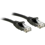 LINDY 48085 RJ45 mrežni kabel, Patch kabel cat 6 U/UTP 30.00 m crna sa zaštitom za nosić 1 St.