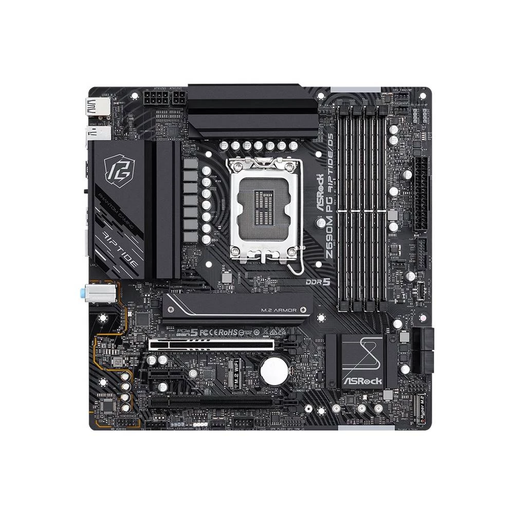 ASRock Z690M PG Riptide/D5 matična ploča Baza Intel® 1700 Faktor oblika (detalji) Micro-ATX Set čipova matične ploče Intel® Z690 slika