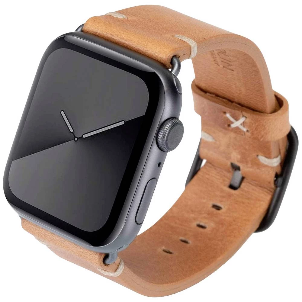 JT Berlin Watch Band Alex Vintage  Apple Watch 44/45 mm  konjak - aluminij svemirsko sivi  S/M  10641 JT Berlin Alex Vintage kožnati remen 44 mm, 45 mm konjak, siva slika