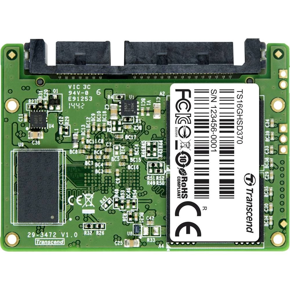 Unutarnji pola tanki SSD industrijski 16 GB Transcend HSD370 Half-Slim Bulk TS16GHSD370 SATA III slika
