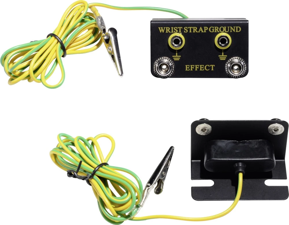 ESD kutija za uzemljenje Kutni oblik Uklj. kabel za uzemljenje 1.83 m TRU COMPONENTS EEO setw-4-183-S / K Pritisni gumb 4 mm, Kr slika