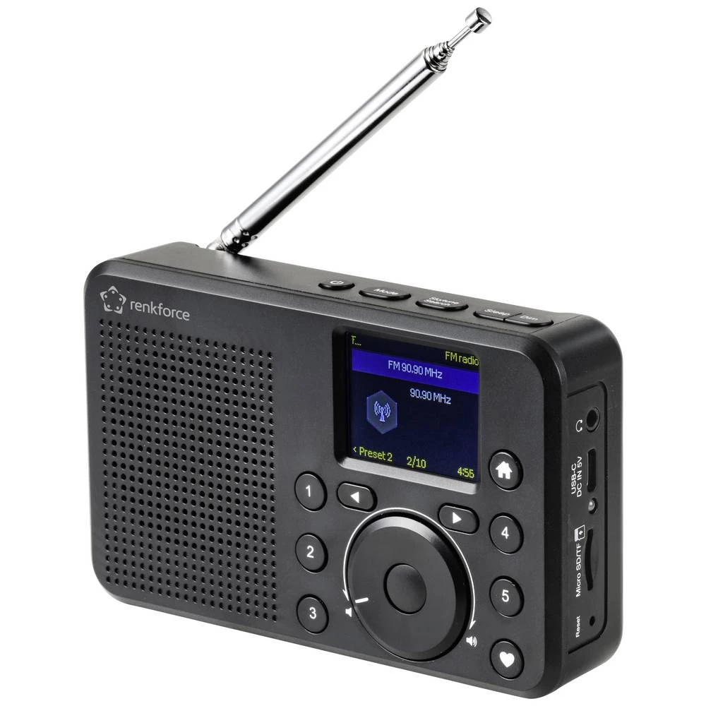 Renkforce RF-IR-200 internet stolni radio internet, DAB+ (1012), UKW (1014) Bluetooth®, DLNA, SD mogućnost punjenja crn slika