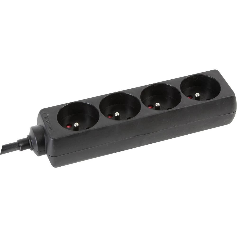Perel EB4STBHQ-5 razdjelna letva bez prekidača 4-struki crna 1 St. slika