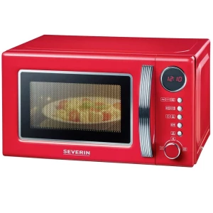 Severin MW 7893 Retro mikrovalna pećnica crvena 700 W funkcija tajmer, roštilj, s funkcijom kuhanja, višenamjenska slika