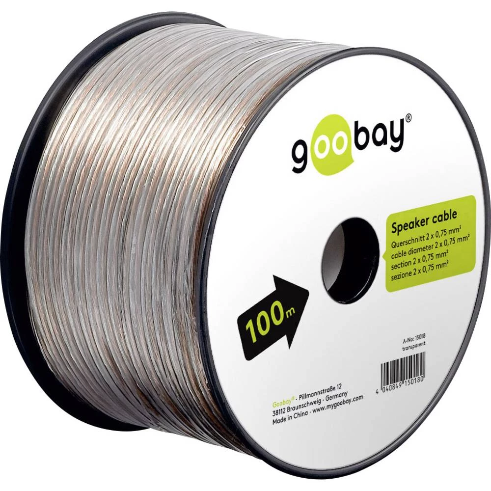 Zvučnički kabel 2 x 0.75 mm&sup2; Prozirna Goobay 67717 25 m slika