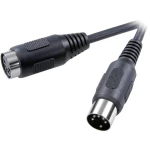 SpeaKa Professional-DIN audio produžni kabel [1x diodni utikač 5-polni (DIN) - 1x Diodna utičnica 5-polni (DIN)] 1.50 m crn