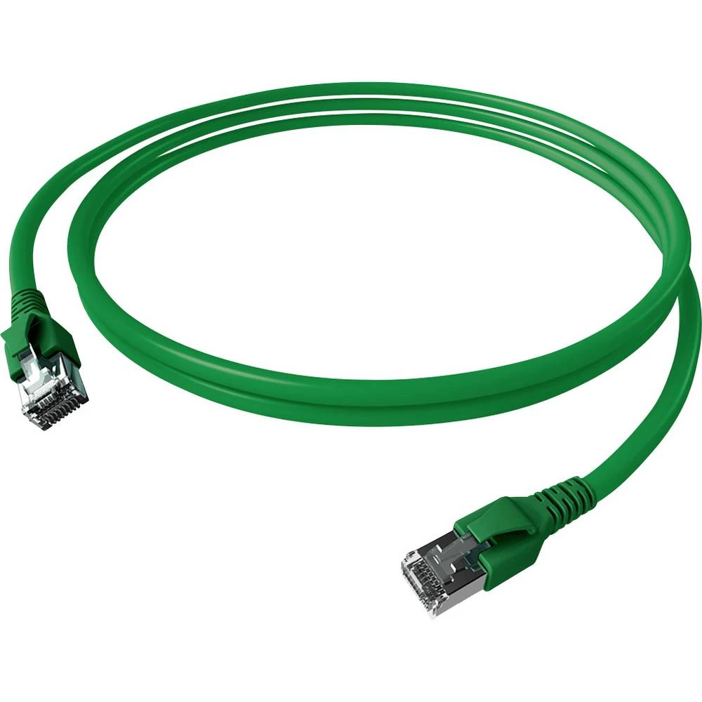 Easylan CP1KGBGBG0075 RJ45 mrežni kabel, Patch kabel CAT 6a S/FTP 7.50 m zelena dvostruko zaštićen, bez halogena, vatros slika