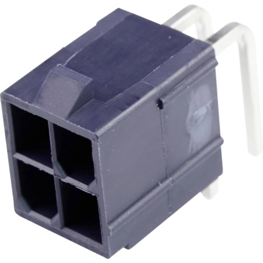 Molex 1724480004 Mini-Fit Jr. Header, Dual Row, Right-Angle, with Snap-in Plastic Peg PCB Lock, 4 Circuits, PA Polyamide N slika