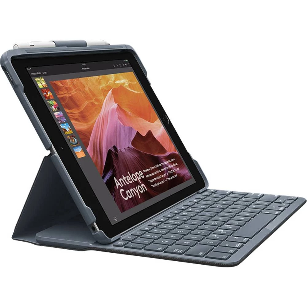 Tipkovnica za tablet s BookCover Logitech Slim Folio Pogodno za marke (tablet računala): Apple iPad 9.7 (ožujak 2017), iPad 9.7 slika