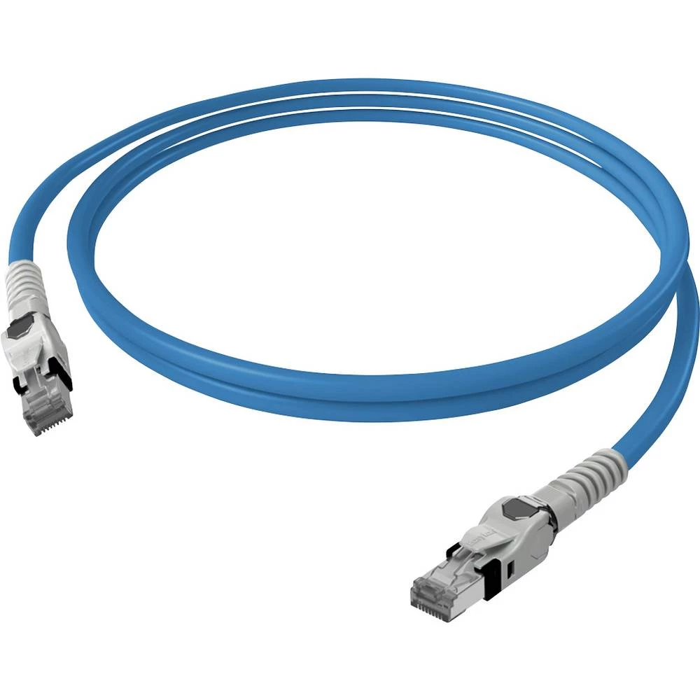 Easylan CP1OBMSMS0015 RJ45 mrežni kabel, Patch kabel CAT 6a S/FTP 1.5 m plava boja dvostruko zaštićen, bez halogena, vat slika