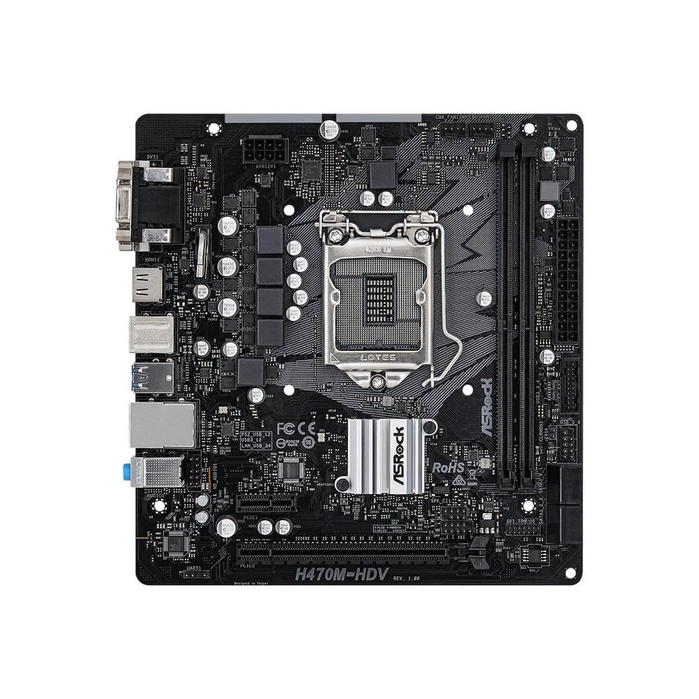Asrock H470M-HDV, Intel, LGA 1200 (Socket H5), Intel® Celeron®, Intel® Core™ i3, Intel® Core™ i5, Intel® Core™ i7, Intel® Core™ i9,..., LGA 1200 ( Utičnica H5), DDR4 SDRAM, 64 GB ASRock H470M-HDV m... slika