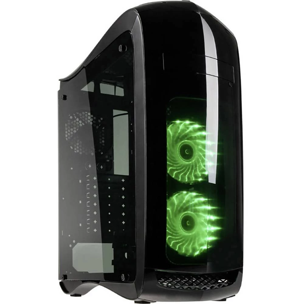 Midi-Tower Kućište za računala Kolink PUNISHER RGB Crna 3 predinstalirana LED ventilatora, Kontrola ventilatora, Prikladno za AI slika