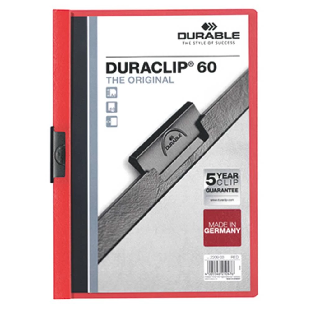 Durable Uredski materijal DURACLIP 60 - 2209 220903 DIN A4 Crvena slika