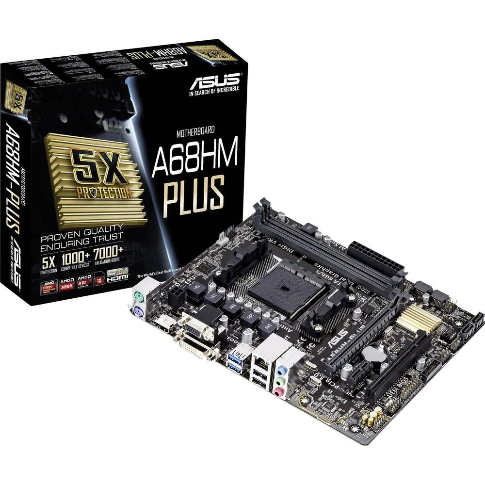 Matična ploča Asus A68HM-PLUS Baza AMD FM2+ Faktor oblika Micro-ATX Set čipova matične ploče AMD&reg; A68H slika