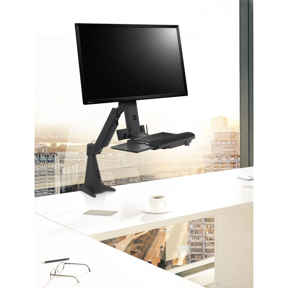 Ruka za monitor 33,0 cm (13") - 68,6 cm (27") Nagibni i okretni SpeaKa Professional Ergofit Workstation Sit-Stand slika