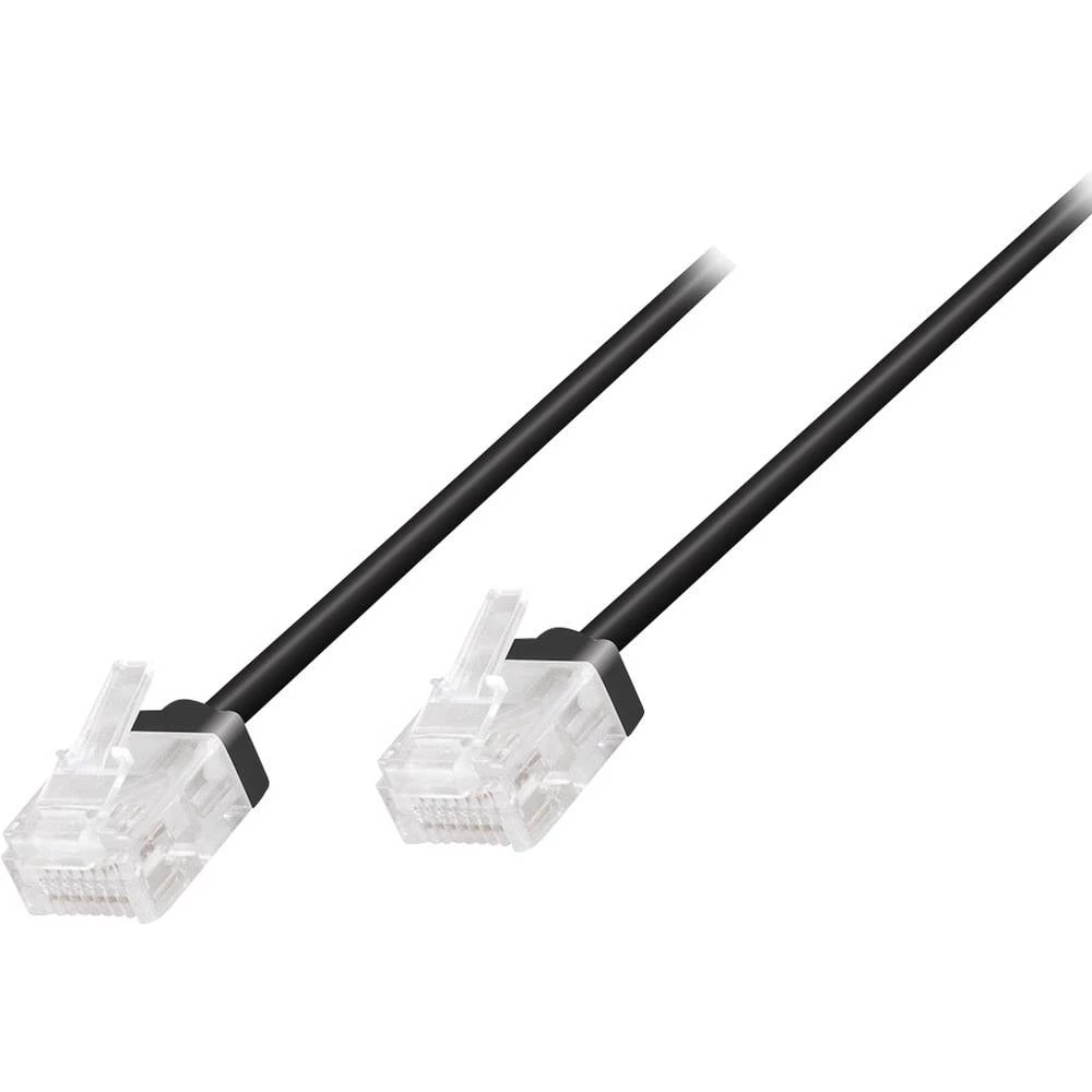 LogiLink CQ3073U RJ45 mrežni kabel, Patch kabel CAT 6a U/UTP 5.00 m crna iznimno tanak, visokofleksibilan, vatrostalan, slika