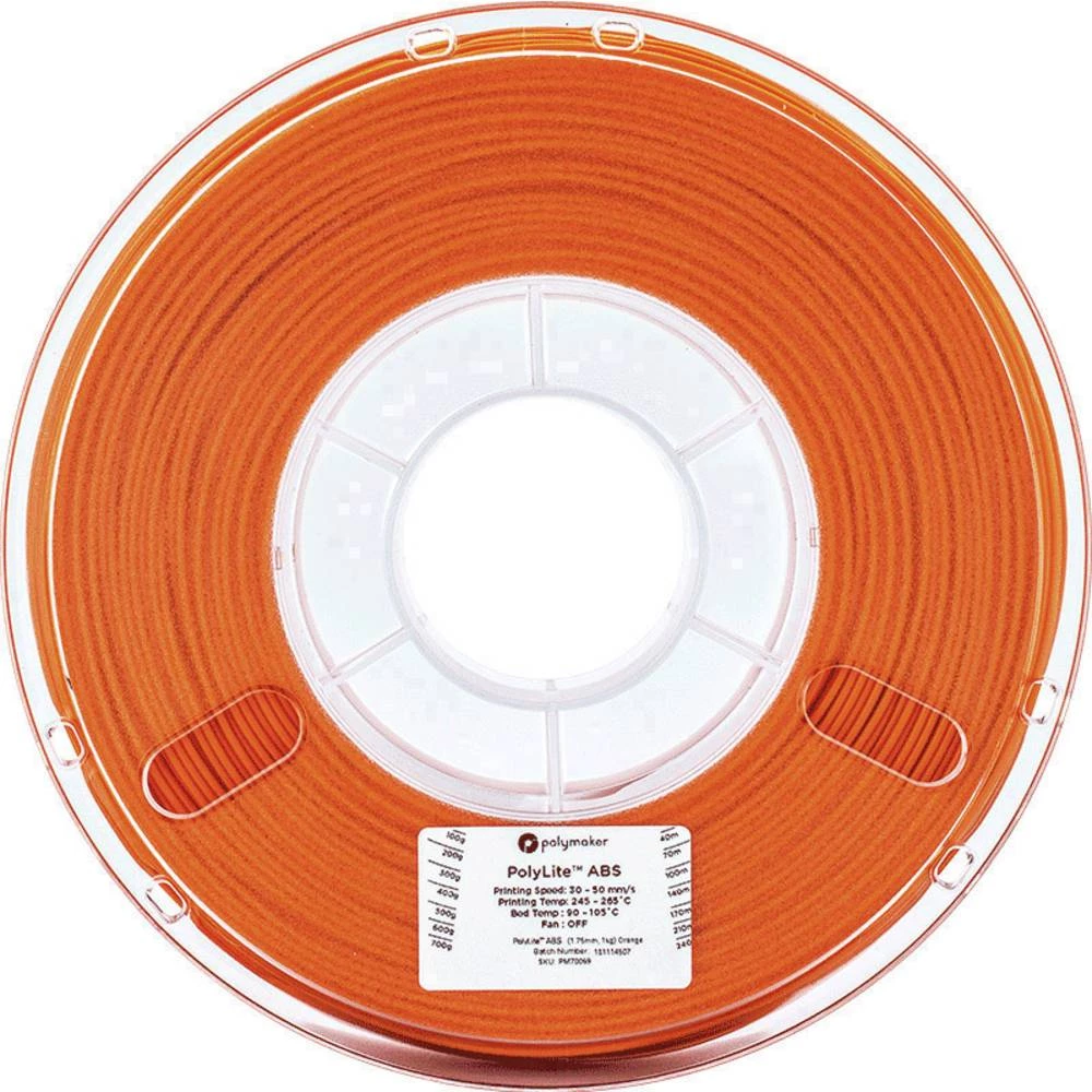 3D pisač filament Polymaker PolyLite 70069 ABS plastika 1.75 mm Narančasta 1 kg slika