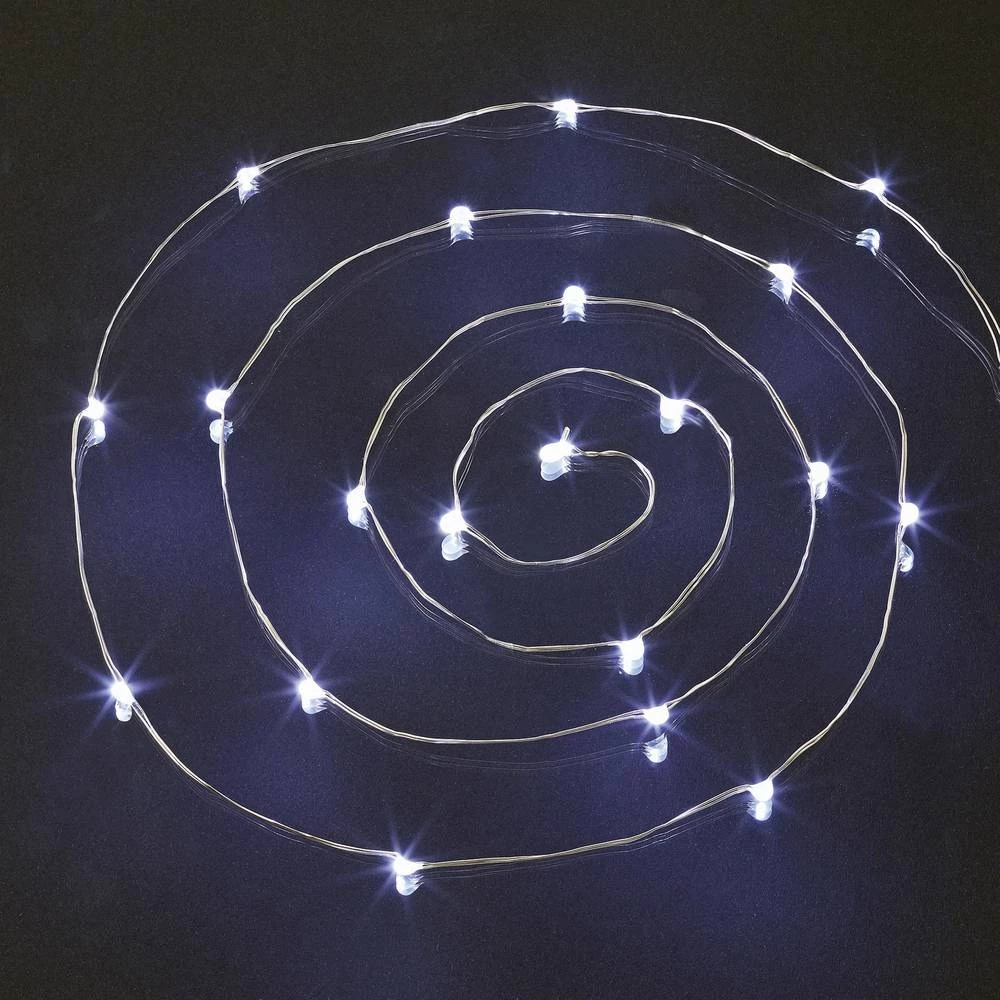 Hellum 570717 Mikro svjetlosni lanac Unutra baterijski pogon LED Neutralno-bijela Osvjetljena duljina: 1.05 m slika