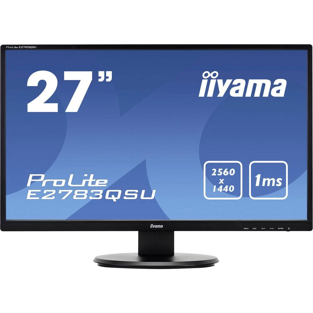 LED zaslon 68.6 cm (27 ") Iiyama ProLite E2783QSU ATT.CALC.EEK B (A+++ - D) 2560 x 1440 piksel WQHD 1 ms DVI, HDMI&trade;, Displ slika