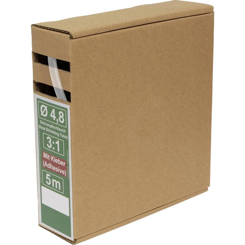 Quadrios 25CA499 skupljajuća cijev s ljepilomi prozirna 4.8 mm 1.6 mm Stopa skupljanja:3:1 5 m slika