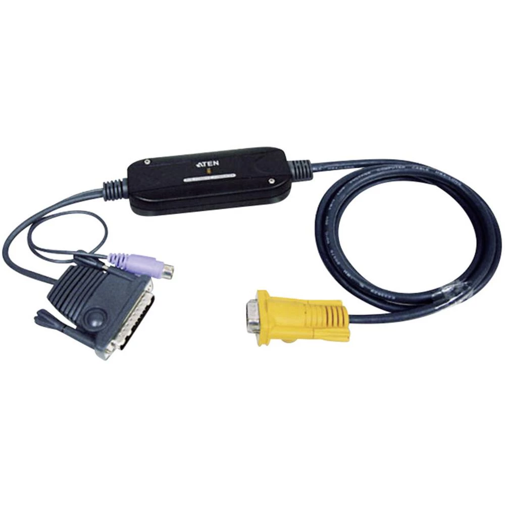 KVM Adapter [1x Muški konektor DVI, 18 + 5 polova, Muški konektor PS/2 - 1x Muški konektor VGA] 1.8 m Crna ATEN slika