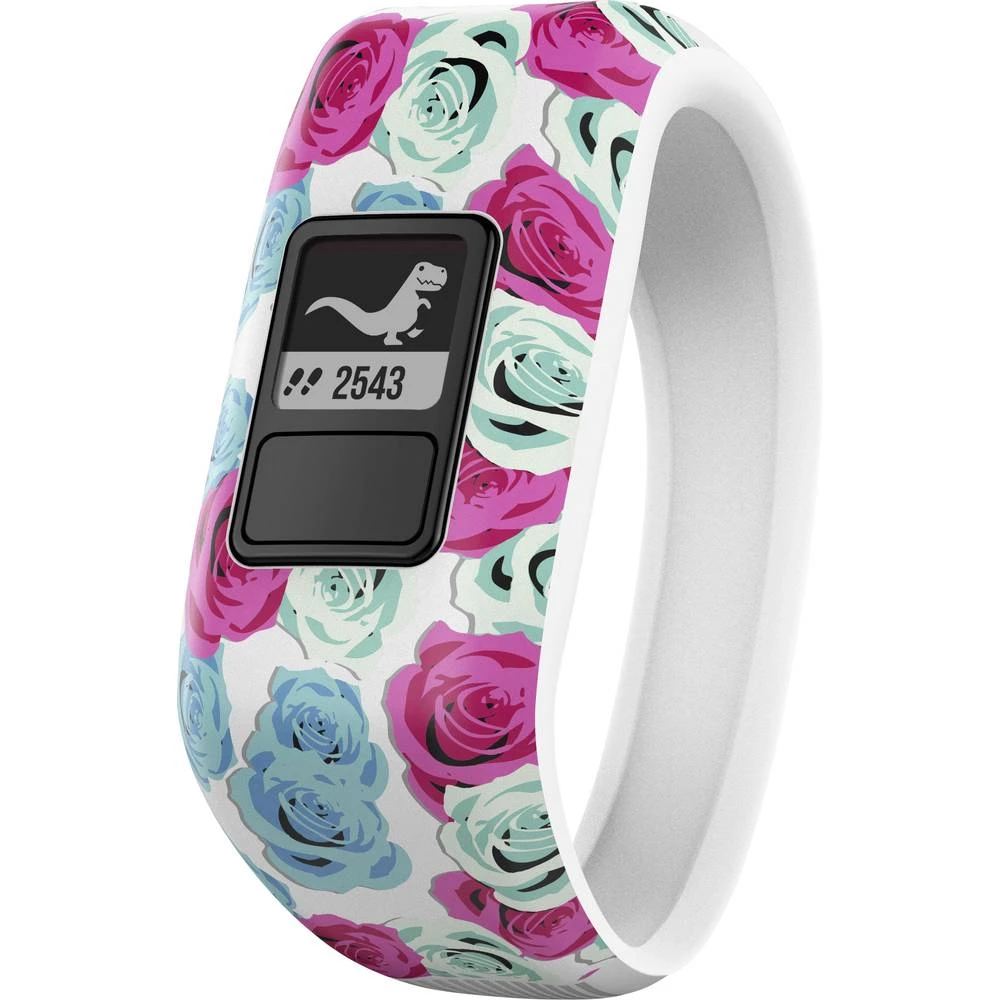 Uređaj za praćenje aktivnosti Garmin vivofit jr. Real Flower Gr. M M Bijela, Svijetloplava, Ružičasta slika