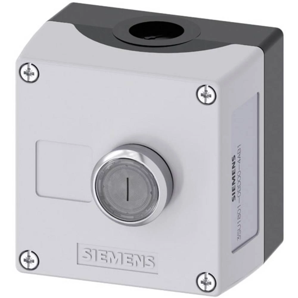 Siemens 3SU1801-0BD00-4AB1 kućište za podnu montažu, prednji prsten od metala 1 tipka bistra, srebrna   1 St. slika