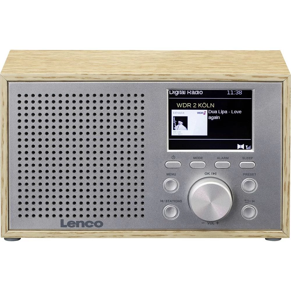 Lenco DAR-017WH desktop radio DAB+ (1012), FM bežični prijem, Bluetooth® funkcija alarma hrast slika