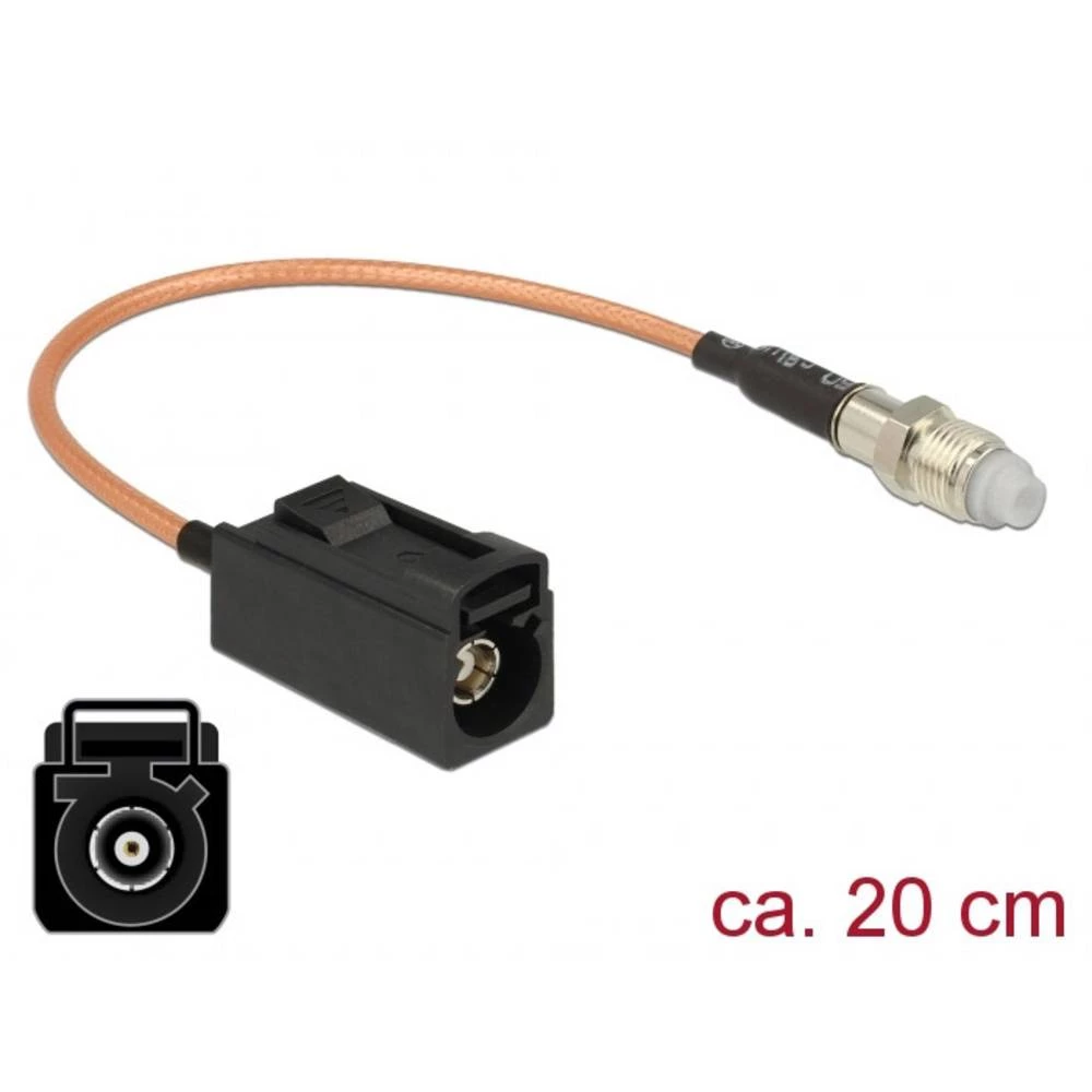 WLAN antene Priključni kabel [1x Fakra utičnica - 1x Ženski konektor FME] 0.2 m Delock slika