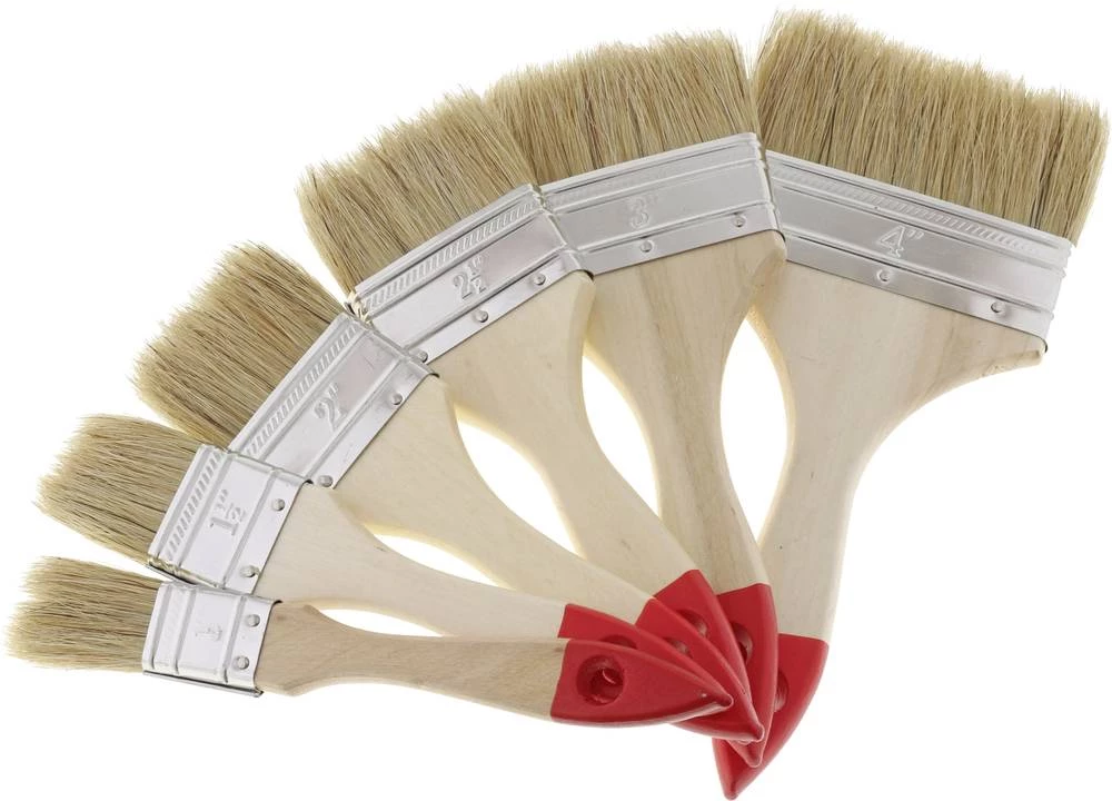 6 komada Debljina sloja četke za prirodne čekinje 5 Veličina 25 mm, 38 mm, 50 mm, 65 mm, 75 mm, 100 mm TOOLCRAFT slika