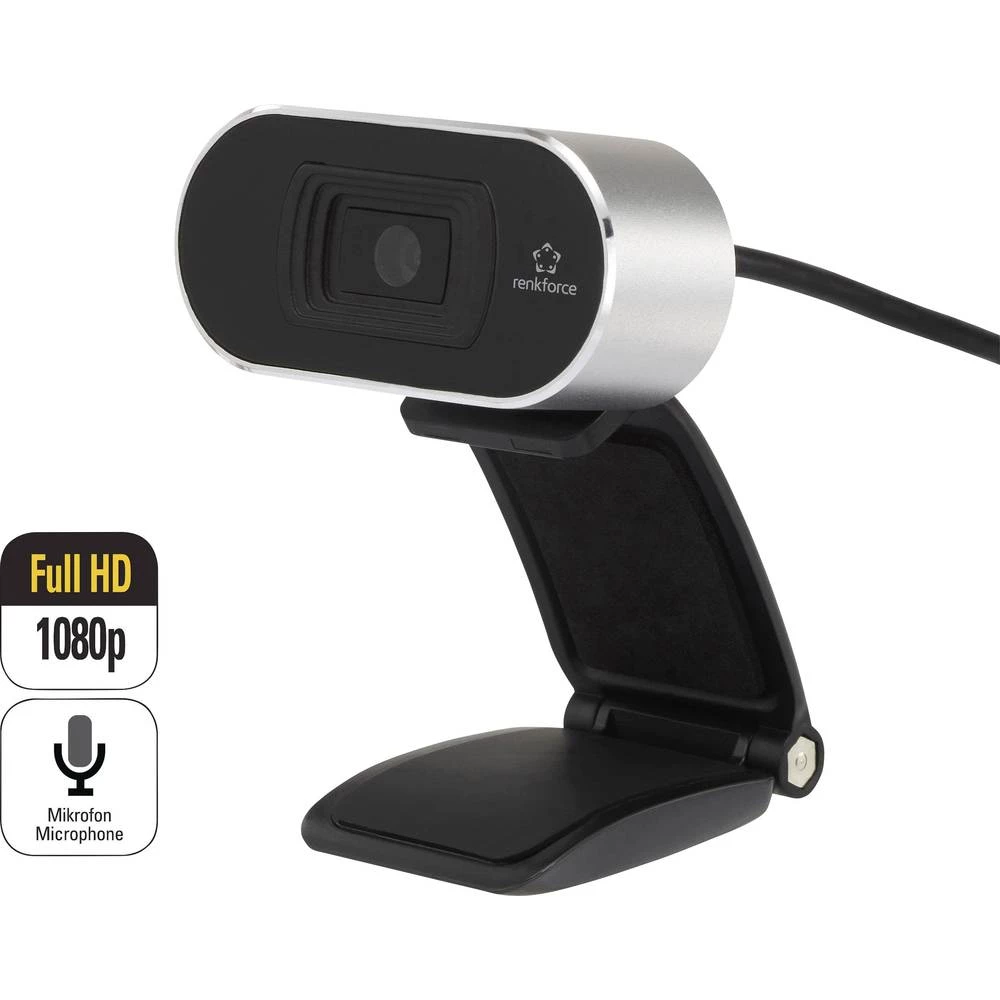 Renkforce RF-WC1080P Full HD-Web kamera 1920 x 1080 piksel Držač s stezaljkom slika