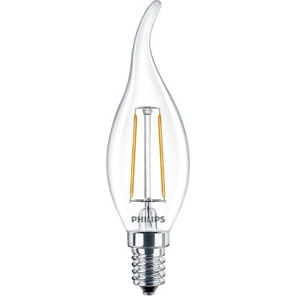 Philips Lighting 37759200 LED Energetska učinkovitost 2021 E (A - G) E14 oblik svijeće s naletom vjetra 2 W = 25 W toplo bijela (Ø x D) 35 mm x 123 mm  1 St. slika