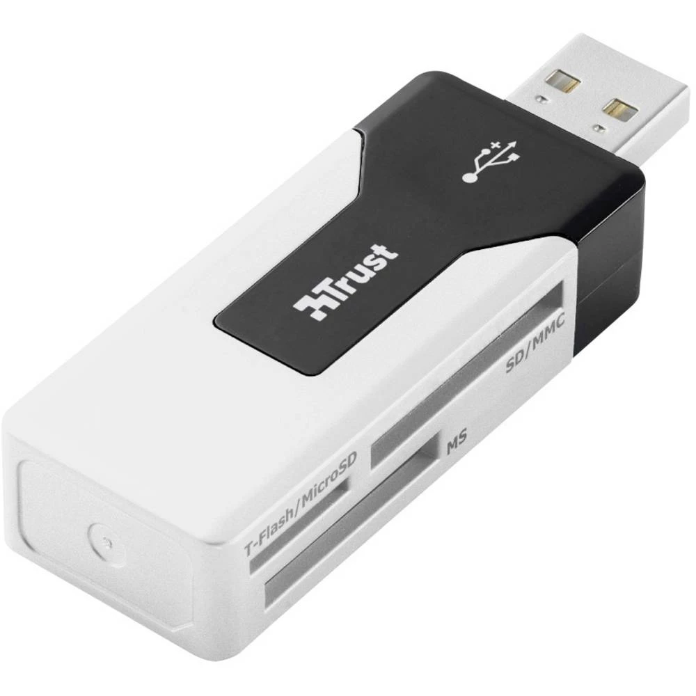 Vanjski čitač memorijskih kartica USB 2.0 Trust Robson Mini Cardreader Crna/bijela slika