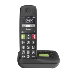 Bežični analogni telefon Gigaset E290A za kompatibilna slušna pomagala, Responder, Handsfree, Babyphone Crna