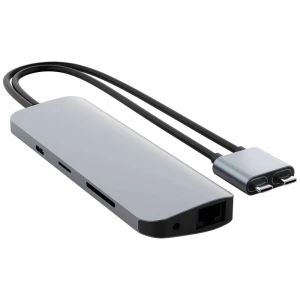 HYPER HD392-SILVER USB-C ™ priključna stanica Prikladno za marku: Apple  integrirani čitač kartica slika