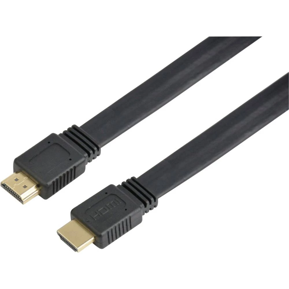 TECHly HDMI priključni kabel 1.00 m ICOC-HDMI2-FE-010TY crna [1x muški konektor HDMI - 1x muški konektor HDMI] slika