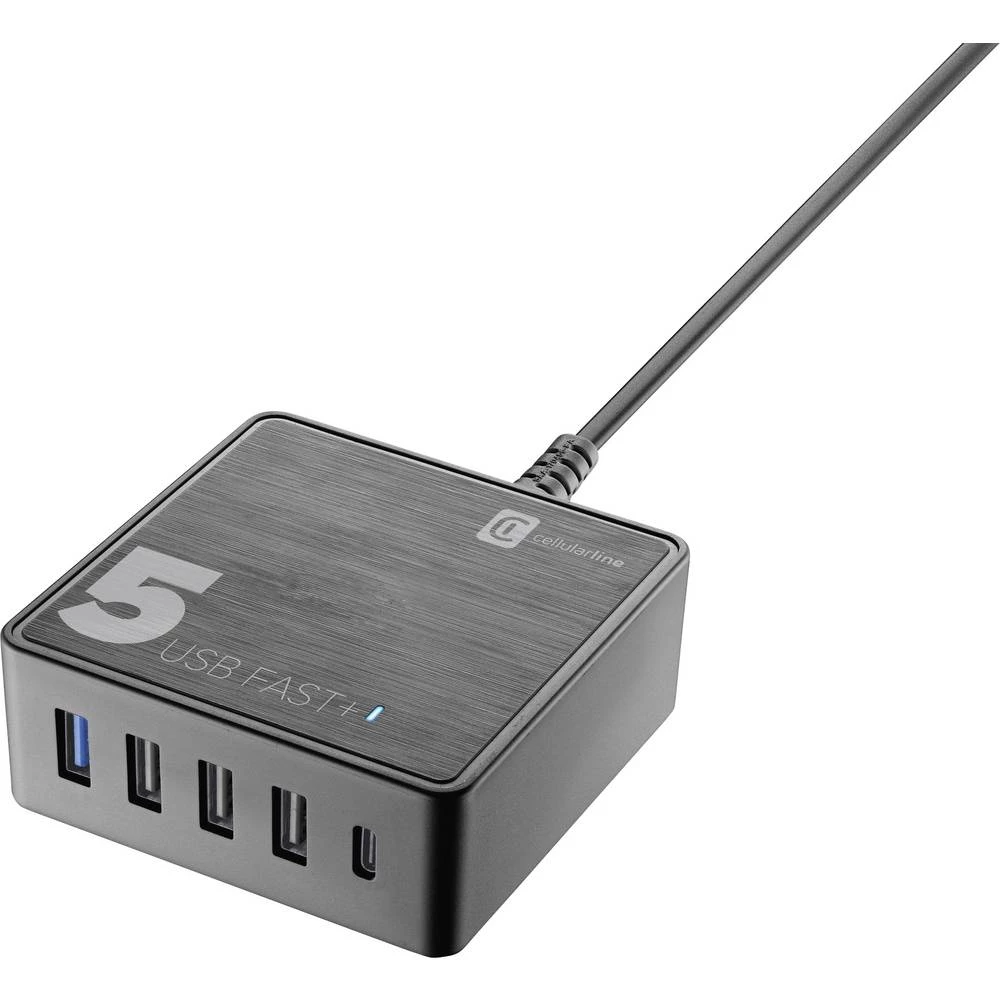 Cellularline  ACHUSB5QCPD60WK USB punjač utičnica  5 x ženski konektor USB 2.0 tipa a, ženski konektor USB-C™ slika
